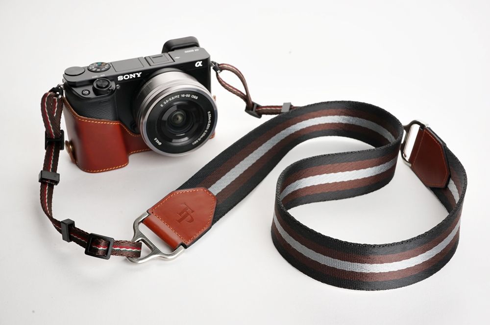 Genuine real Leather Half Camera Case bag cover for Sony A6000 Bottom